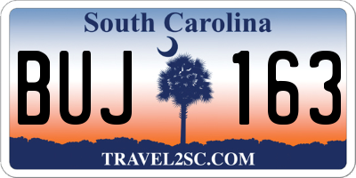 SC license plate BUJ163