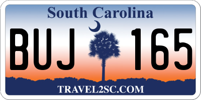 SC license plate BUJ165