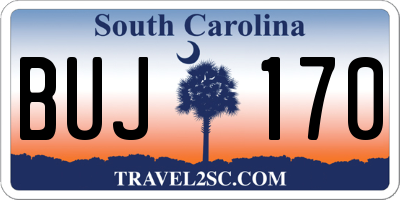 SC license plate BUJ170