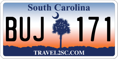 SC license plate BUJ171