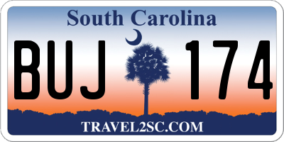 SC license plate BUJ174