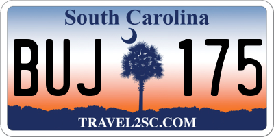 SC license plate BUJ175