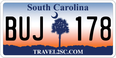 SC license plate BUJ178
