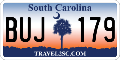SC license plate BUJ179