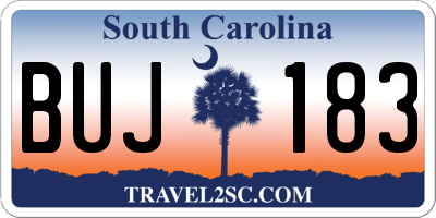 SC license plate BUJ183