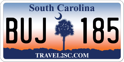SC license plate BUJ185
