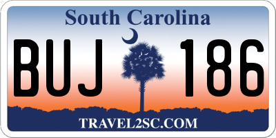 SC license plate BUJ186