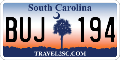 SC license plate BUJ194