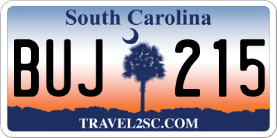 SC license plate BUJ215