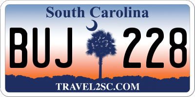 SC license plate BUJ228
