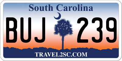 SC license plate BUJ239