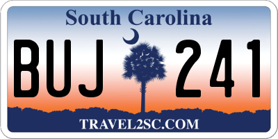 SC license plate BUJ241