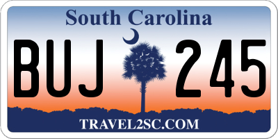 SC license plate BUJ245