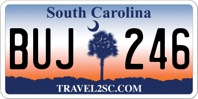 SC license plate BUJ246