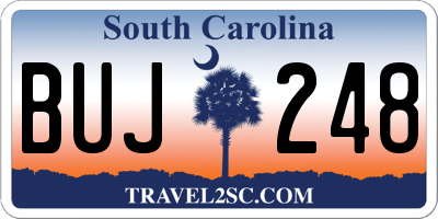 SC license plate BUJ248