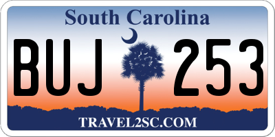SC license plate BUJ253