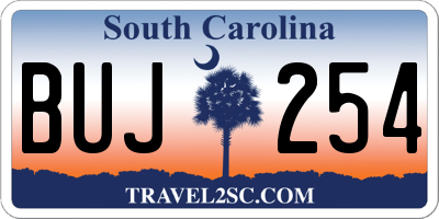 SC license plate BUJ254