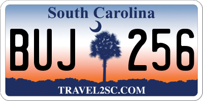 SC license plate BUJ256