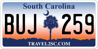 SC license plate BUJ259
