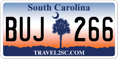 SC license plate BUJ266