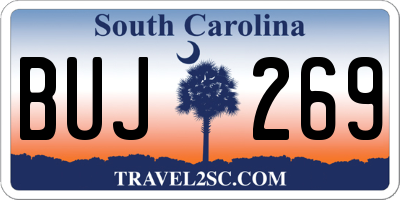 SC license plate BUJ269
