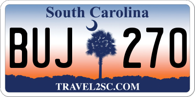 SC license plate BUJ270