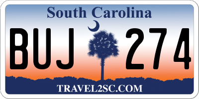 SC license plate BUJ274