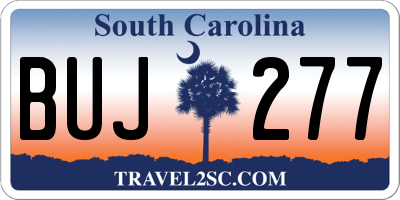 SC license plate BUJ277