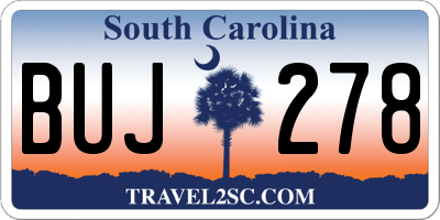 SC license plate BUJ278