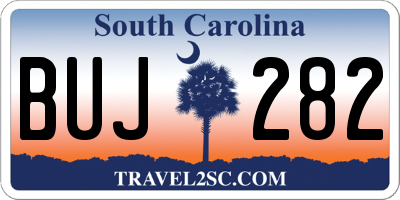 SC license plate BUJ282