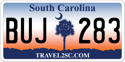 SC license plate BUJ283