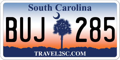 SC license plate BUJ285