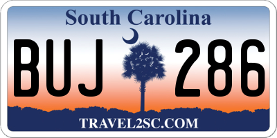 SC license plate BUJ286