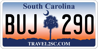 SC license plate BUJ290