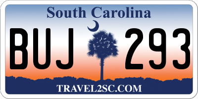 SC license plate BUJ293