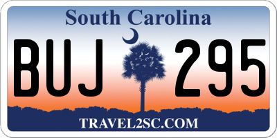 SC license plate BUJ295