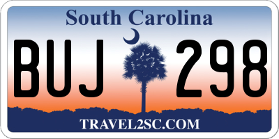 SC license plate BUJ298