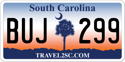 SC license plate BUJ299