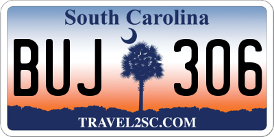 SC license plate BUJ306