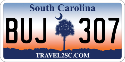 SC license plate BUJ307