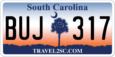 SC license plate BUJ317