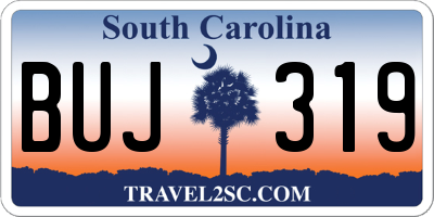 SC license plate BUJ319