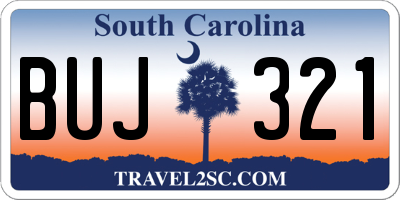 SC license plate BUJ321