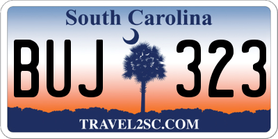 SC license plate BUJ323