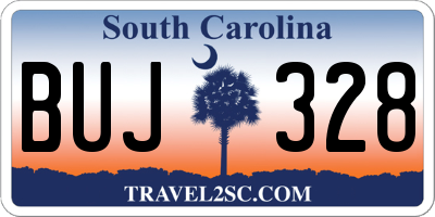SC license plate BUJ328