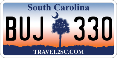 SC license plate BUJ330