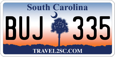 SC license plate BUJ335