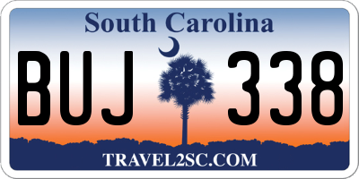 SC license plate BUJ338