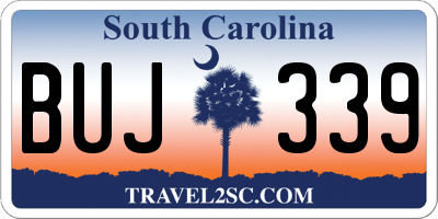 SC license plate BUJ339
