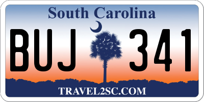 SC license plate BUJ341